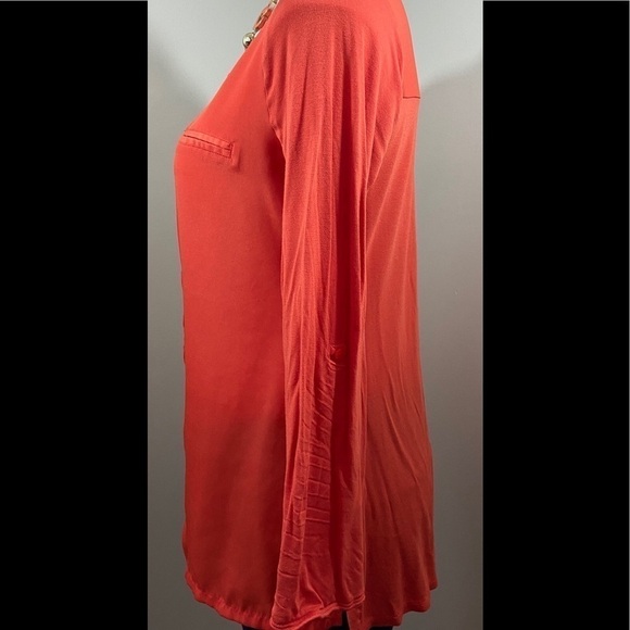 Women's Button-Down Orange Top Blouse Shirt Medium - Picture 6 of 9